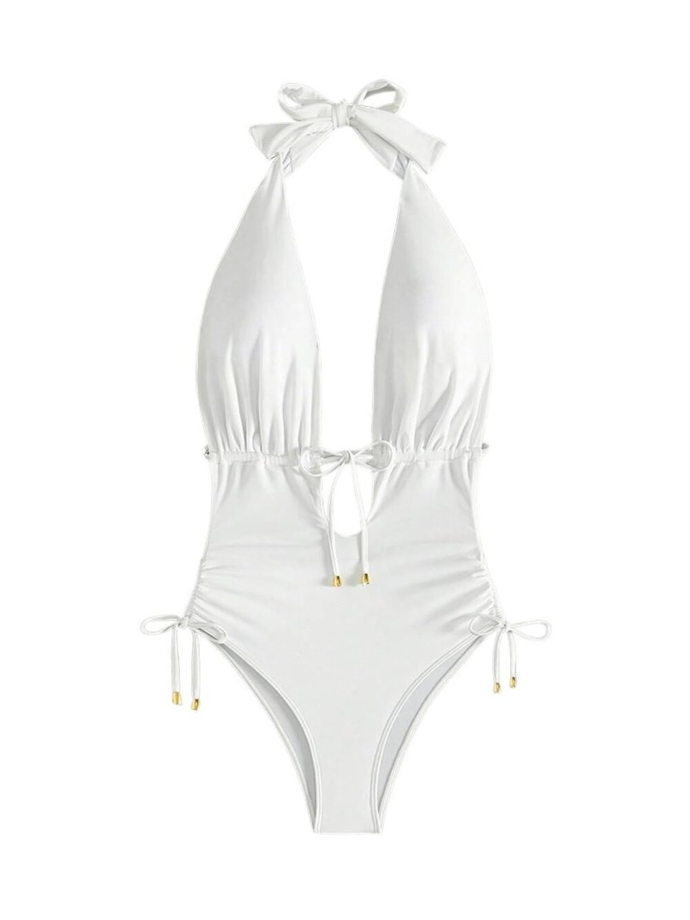 WDIRARA Women's Halter One Piece Swimsuit